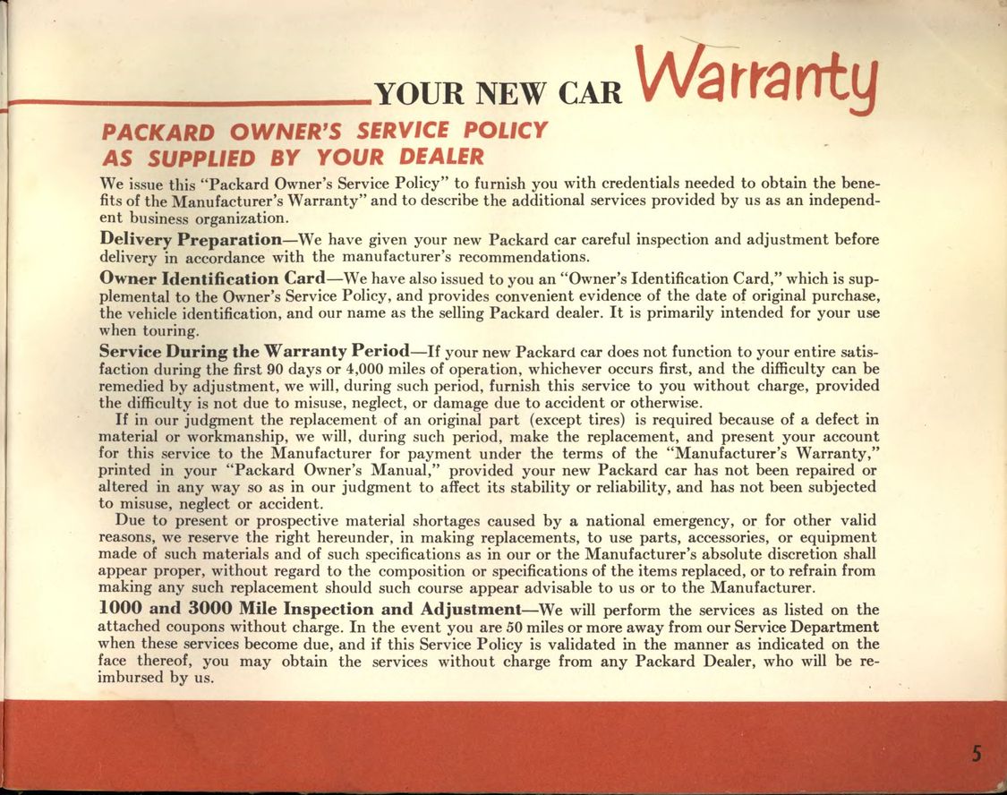 1955 Packard Owners Manual Page 36